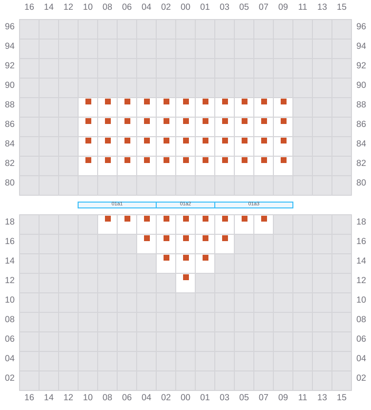 Bay 001 view and slots of MSC DARIEN