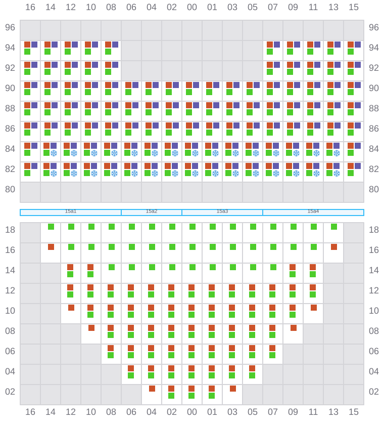 Bay 015 view and slots of MSC DARIEN