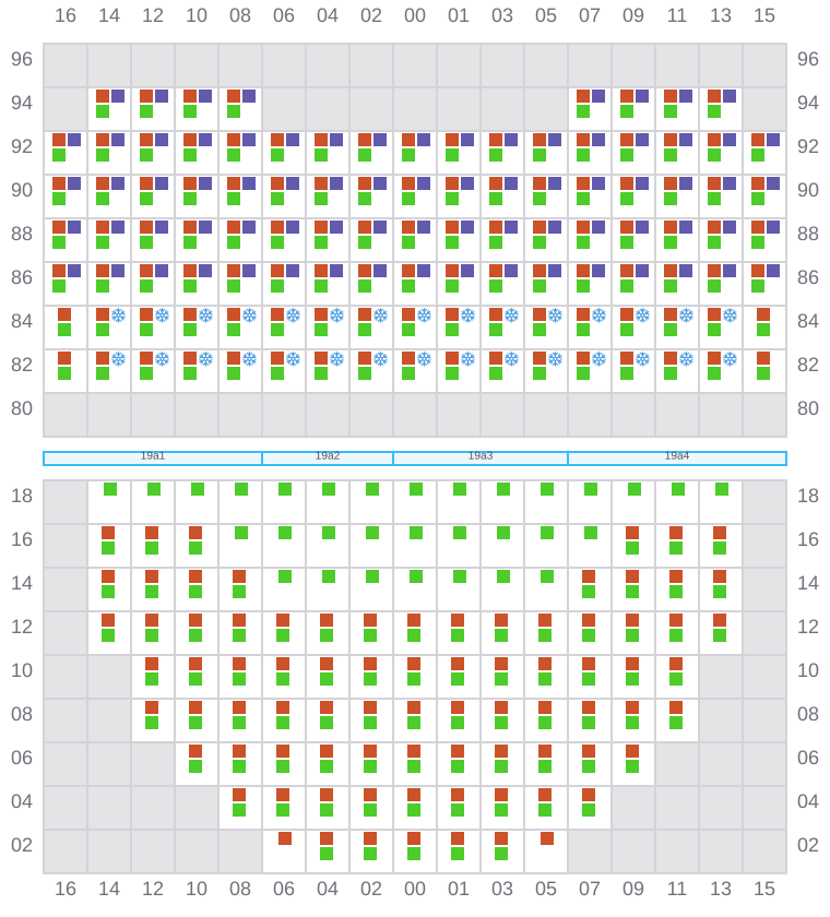 Bay 019 view and slots of MSC DARIEN