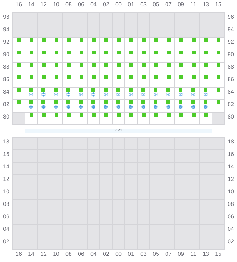 Bay 075 view and slots of MSC DARIEN