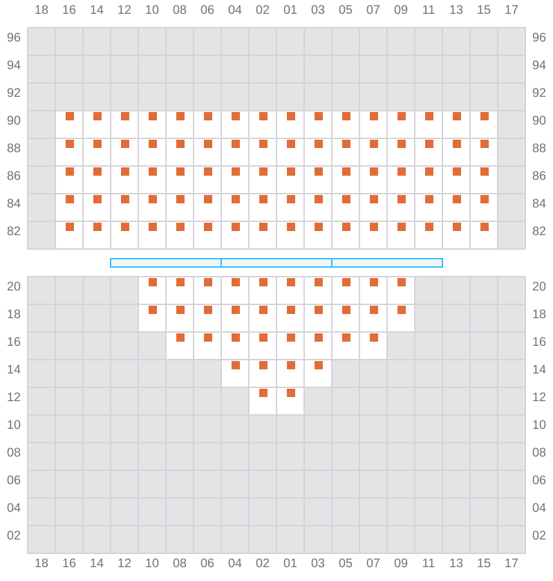 Bay 003 view and slots of APL LE HAVRE