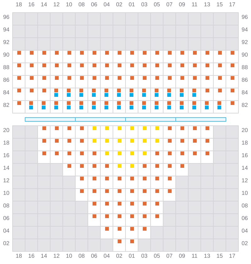 Bay 011 view and slots of APL LE HAVRE