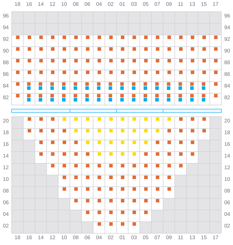 Bay 015 view and slots of APL LE HAVRE