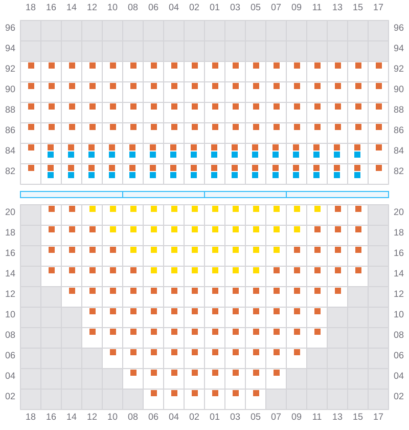 Bay 019 view and slots of APL LE HAVRE