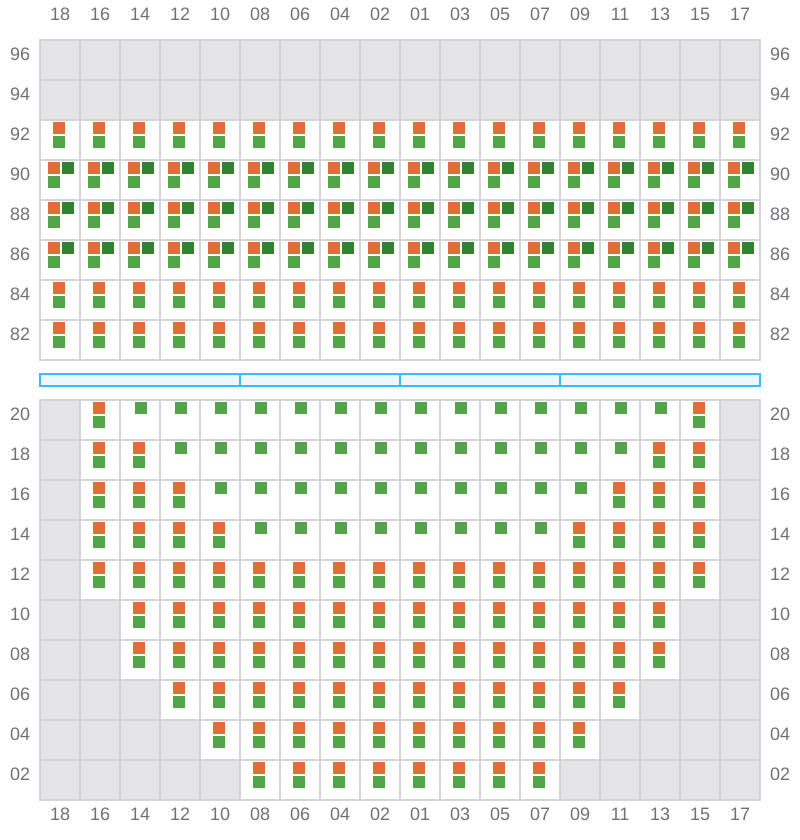 Bay 021 view and slots of APL LE HAVRE