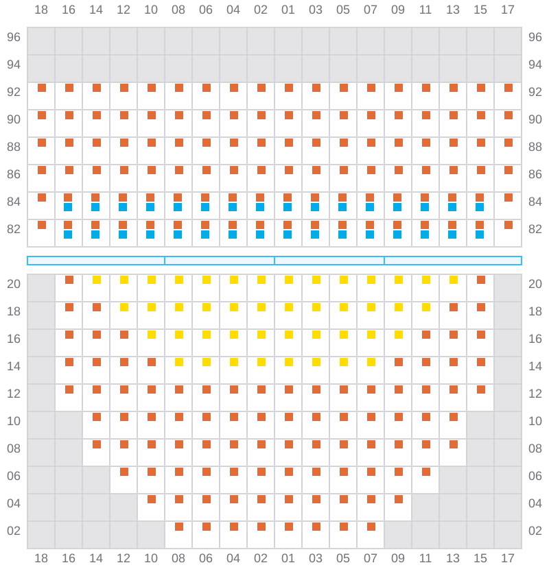 Bay 023 view and slots of APL LE HAVRE