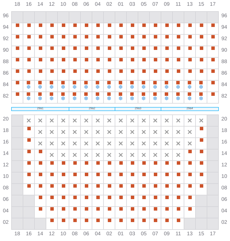 Bay 031 view and slots of APL LE HAVRE