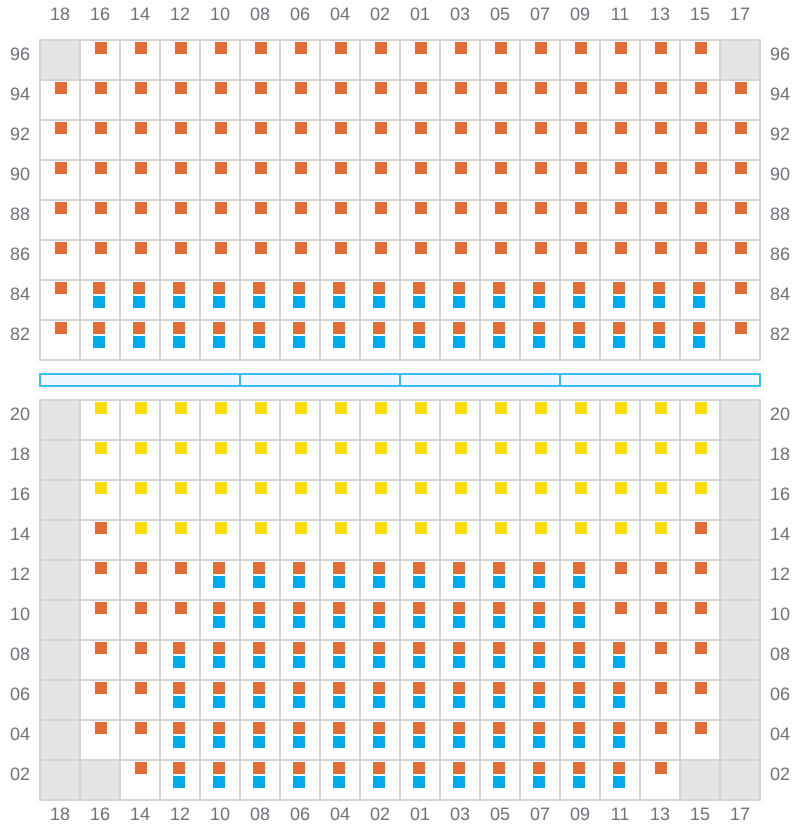Bay 051 view and slots of APL LE HAVRE