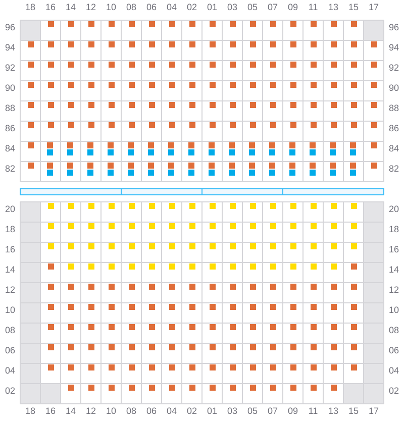 Bay 055 view and slots of APL LE HAVRE