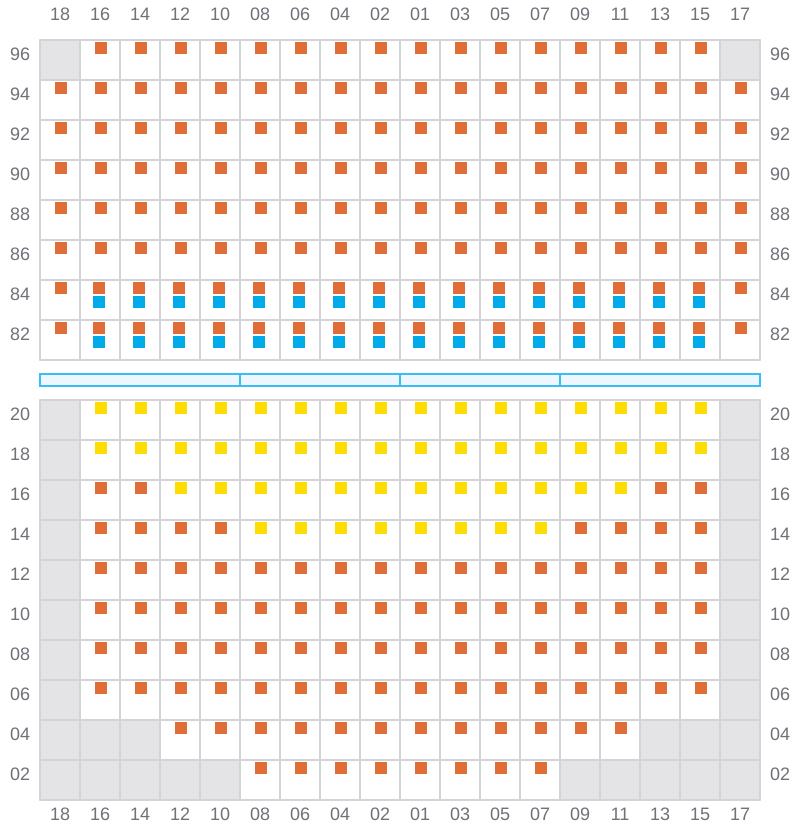 Bay 063 view and slots of APL LE HAVRE
