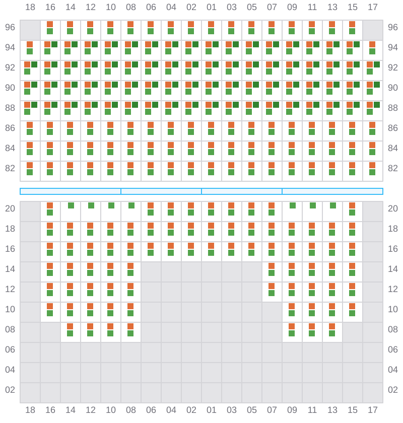 Bay 065 view and slots of APL LE HAVRE