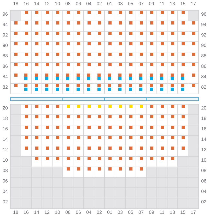 Bay 071 view and slots of APL LE HAVRE