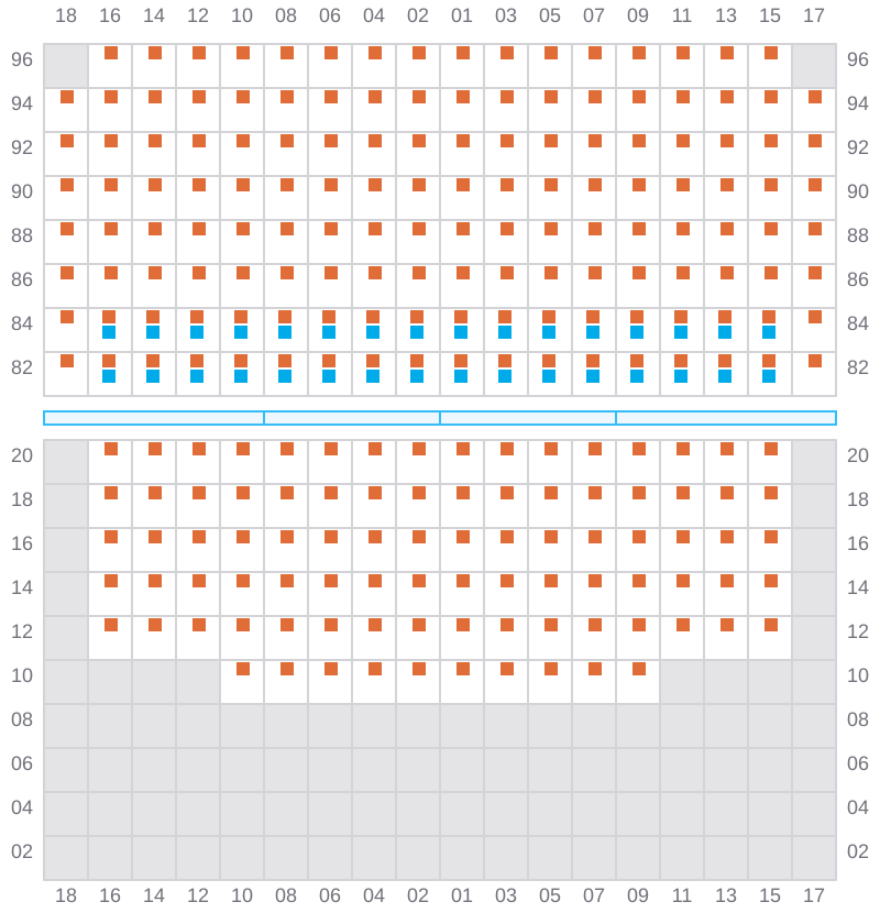 Bay 075 view and slots of APL LE HAVRE