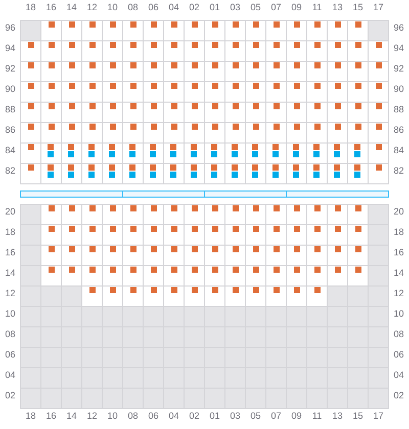Bay 079 view and slots of APL LE HAVRE