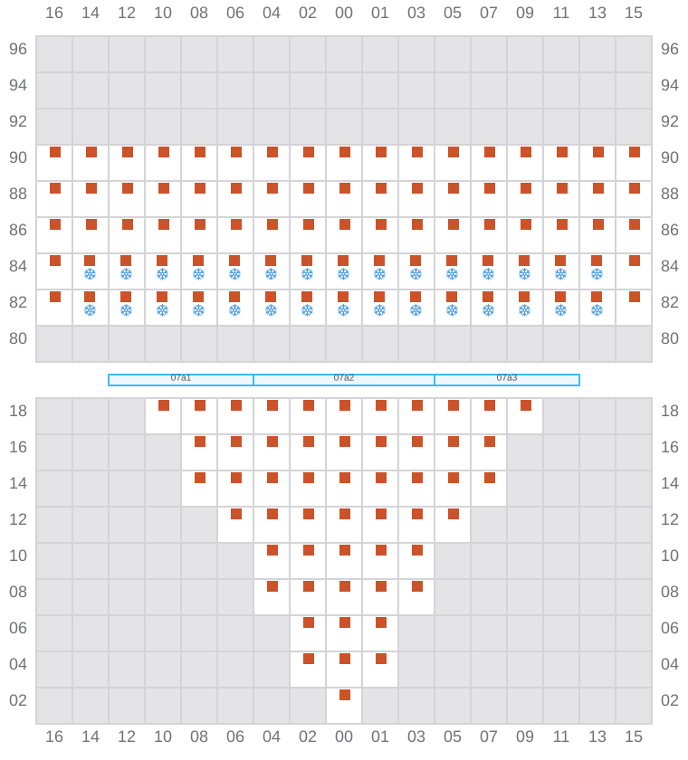 Bay 007 view and slots of CMA CGM OTELLO