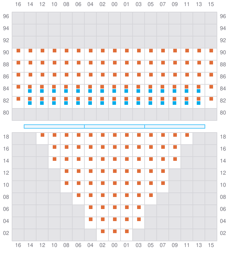 Bay 011 view and slots of CMA CGM OTELLO