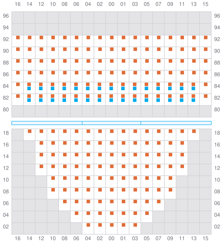 Bay 015 view and slots of CMA CGM OTELLO