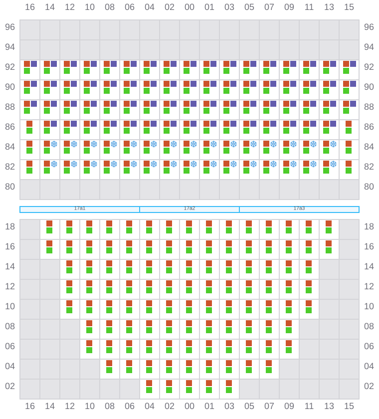 Bay 017 view and slots of CMA CGM OTELLO