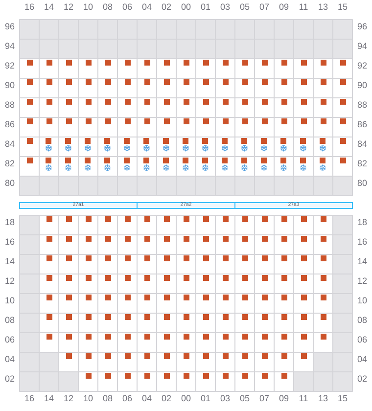 Bay 027 view and slots of CMA CGM OTELLO