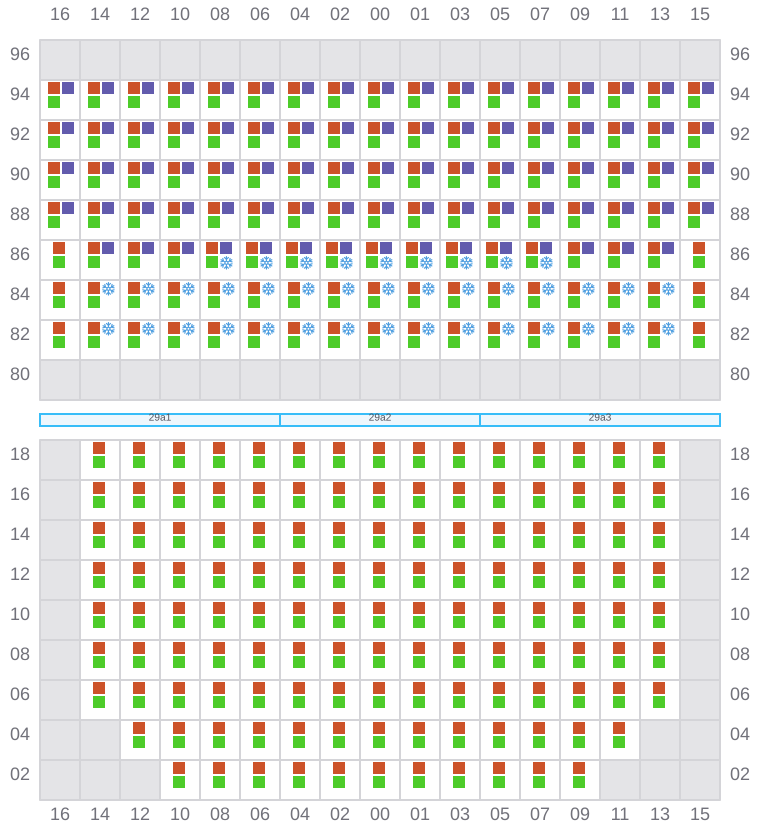 Bay 029 view and slots of CMA CGM OTELLO