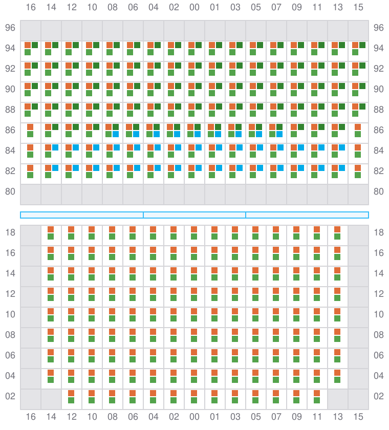 Bay 037 view and slots of CMA CGM OTELLO