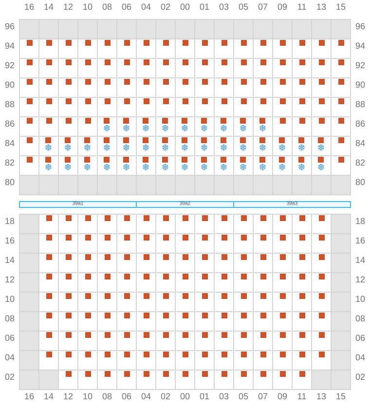 Bay 039 view and slots of CMA CGM OTELLO