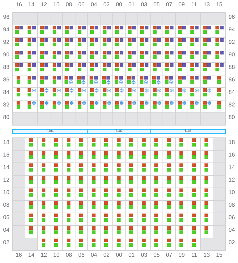 Bay 041 view and slots of CMA CGM OTELLO