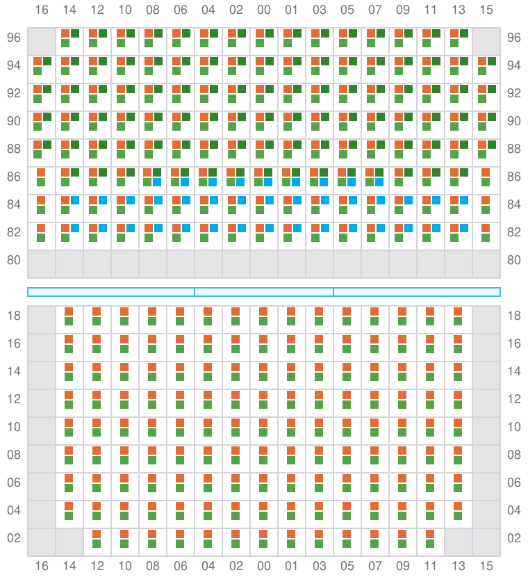Bay 045 view and slots of CMA CGM OTELLO