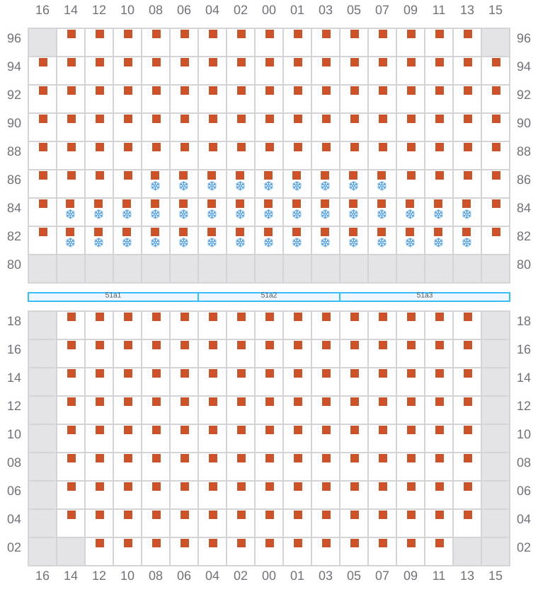 Bay 051 view and slots of CMA CGM OTELLO