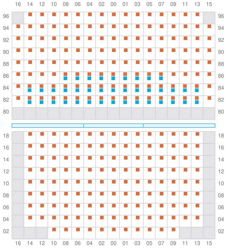 Bay 055 view and slots of CMA CGM OTELLO