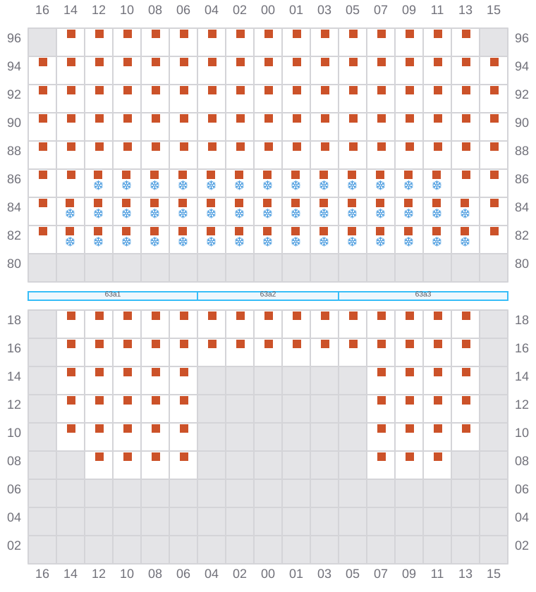 Bay 063 view and slots of CMA CGM OTELLO
