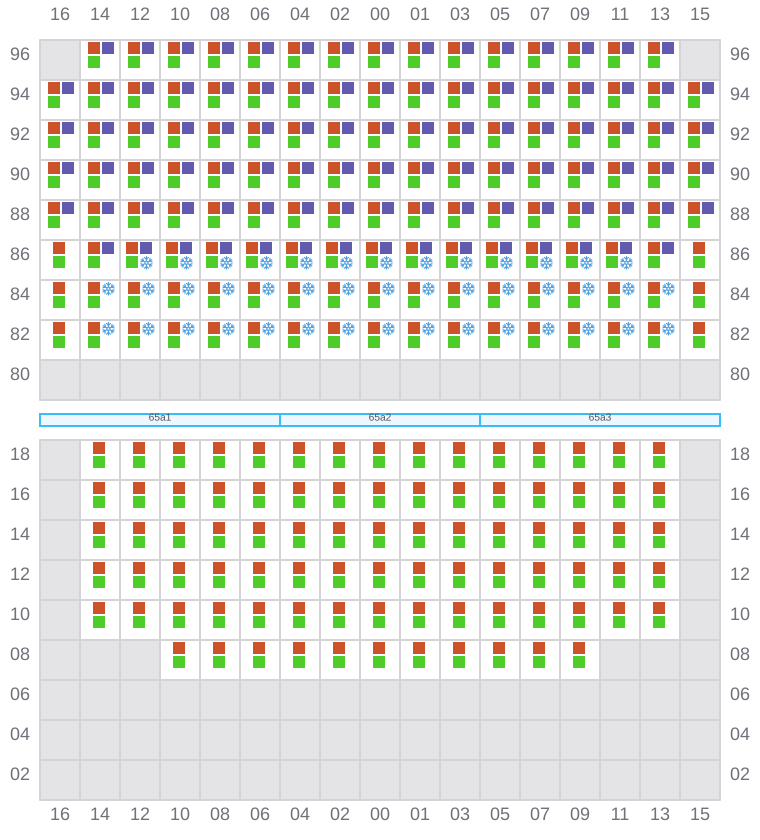 Bay 065 view and slots of CMA CGM OTELLO