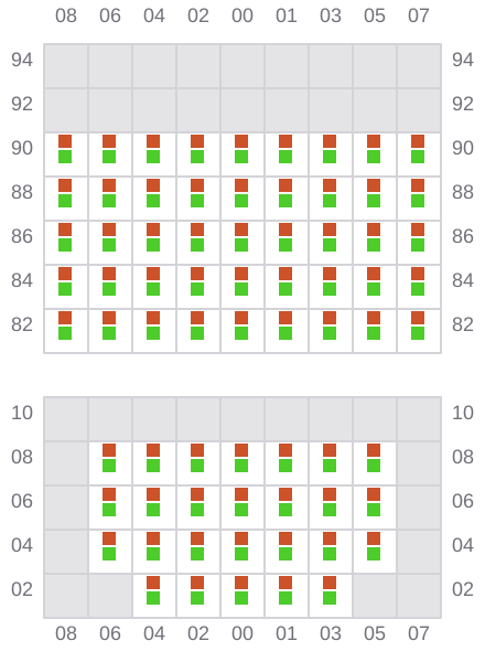 Bay 011 view and slots of CONTSHIP GEM