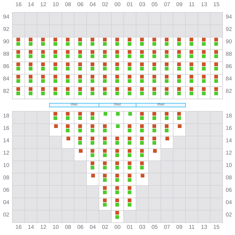 Bay 007 view and slots of GSL ELENI