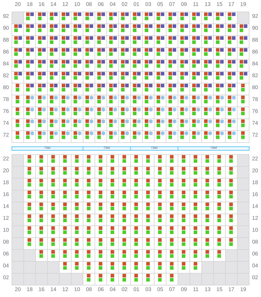 Bay 073 view and slots of APL LION CITY