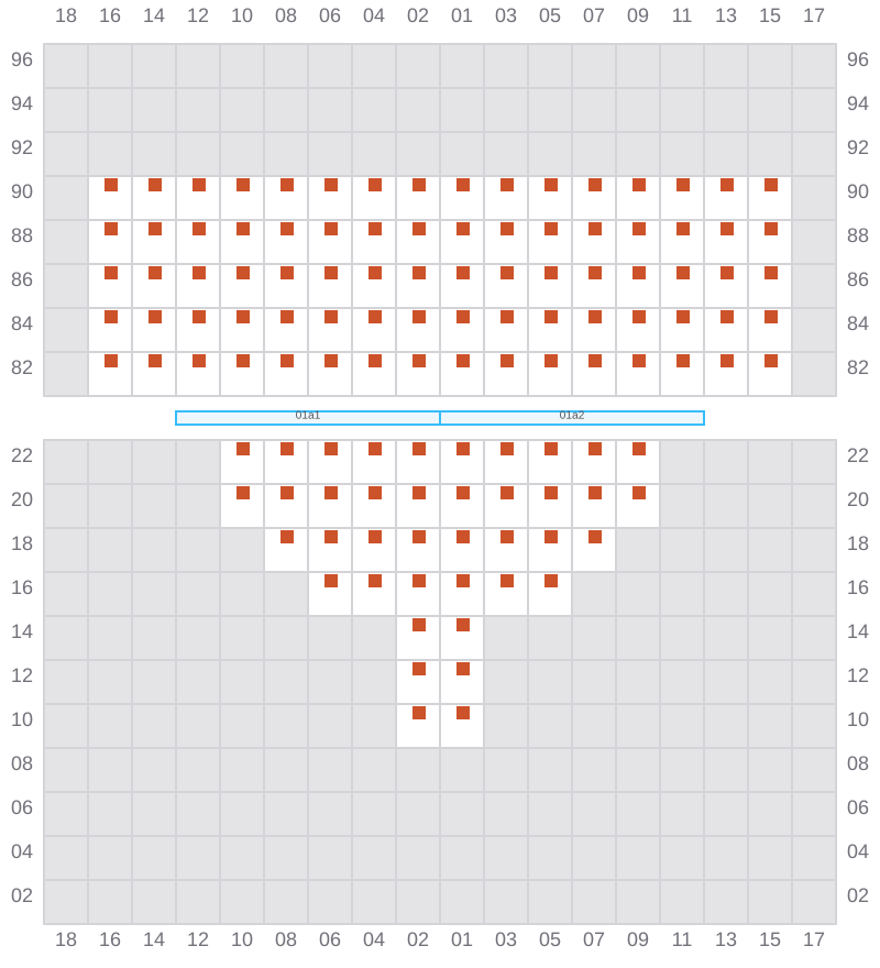 Bay 003 view and slots of CMA CGM LEO