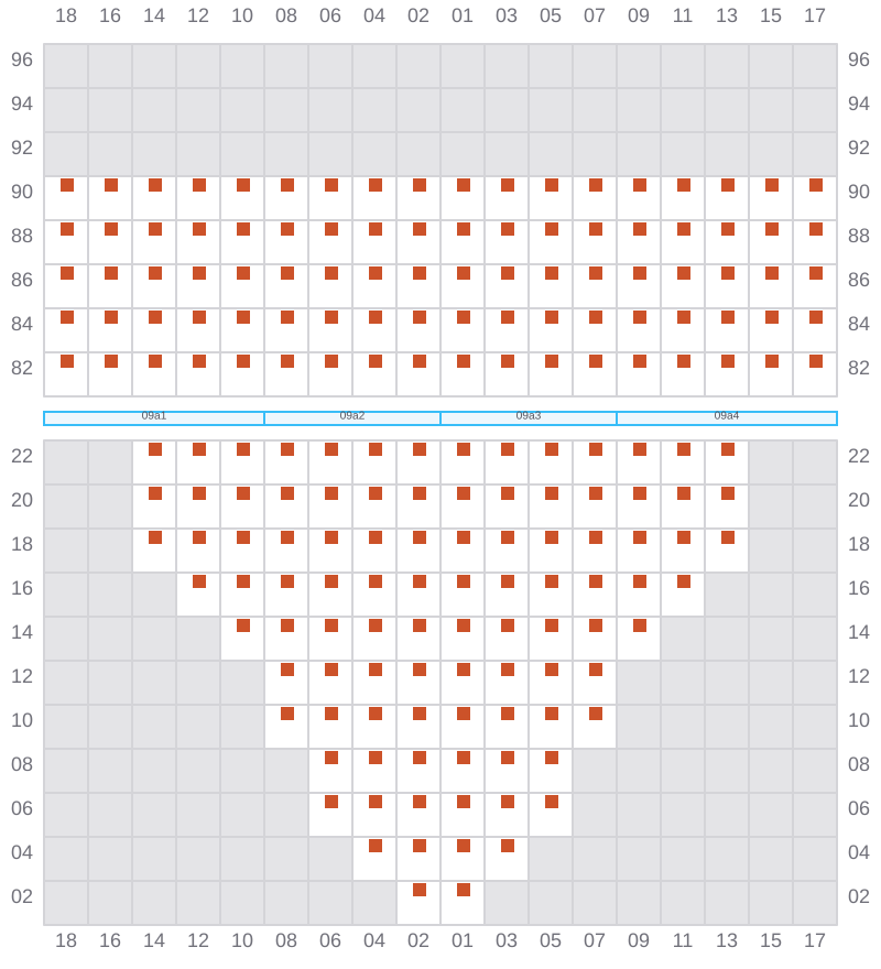Bay 011 view and slots of CMA CGM LEO