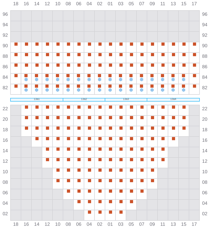 Bay 015 view and slots of CMA CGM LEO