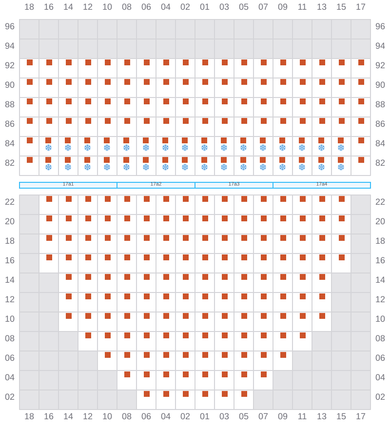 Bay 019 view and slots of CMA CGM LEO
