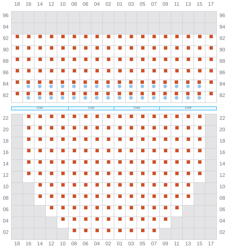 Bay 023 view and slots of CMA CGM LEO