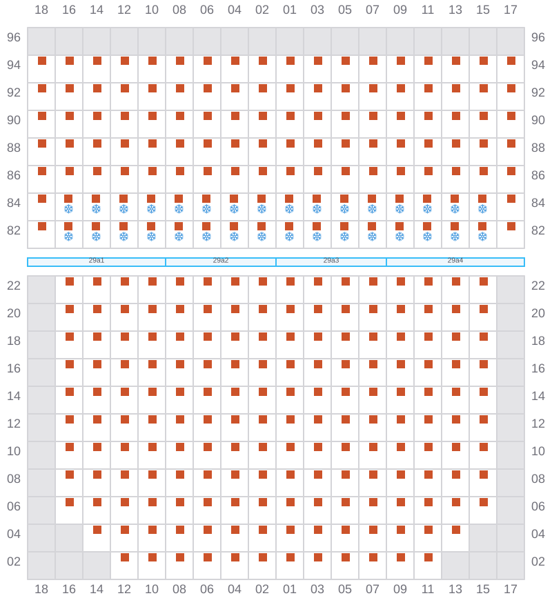 Bay 031 view and slots of CMA CGM LEO