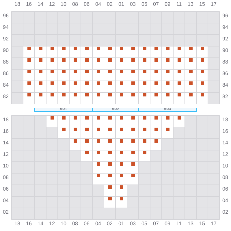 Bay 005 view and slots of EVER LOVELY