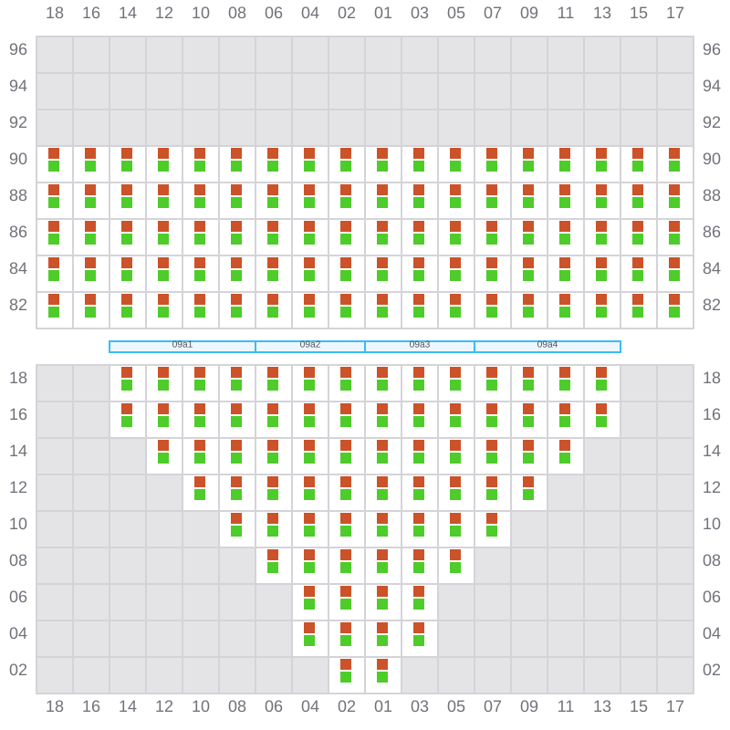 Bay 011 view and slots of EVER LOVELY
