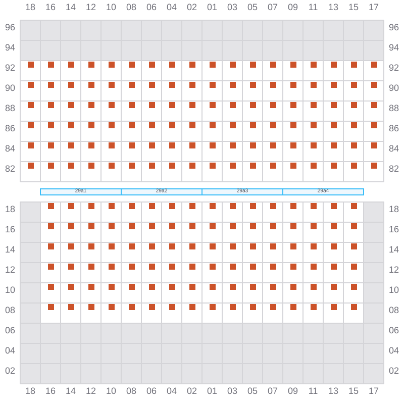 Bay 029 view and slots of EVER LOVELY