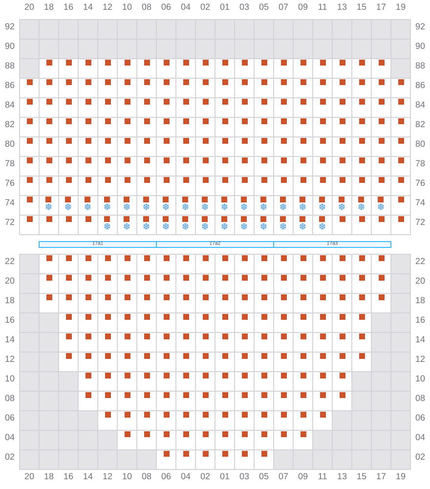 Bay 019 view and slots of CMA CGM CHILE