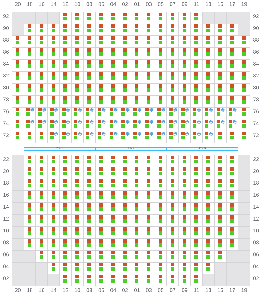 Bay 025 view and slots of CMA CGM CHILE