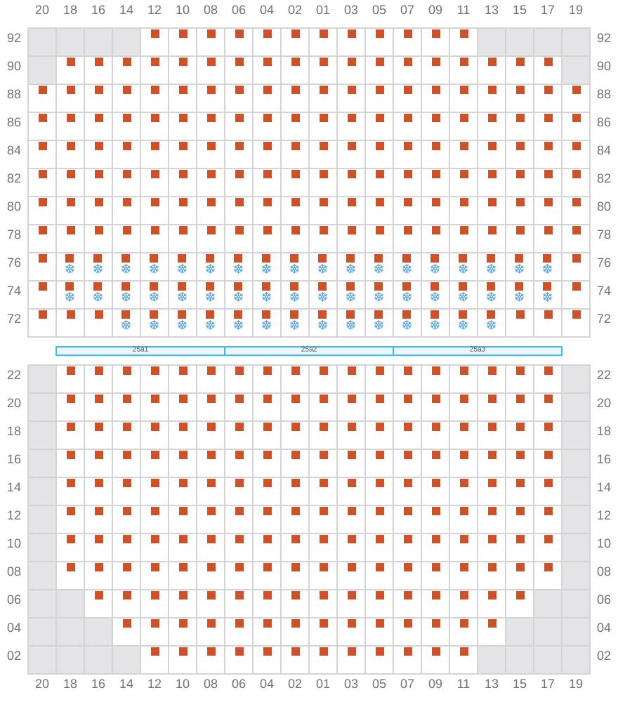 Bay 027 view and slots of CMA CGM CHILE