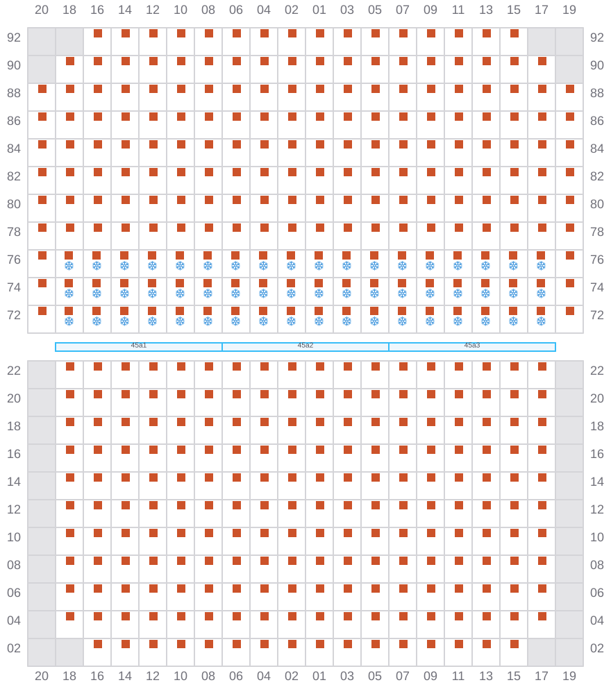 Bay 047 view and slots of CMA CGM CHILE