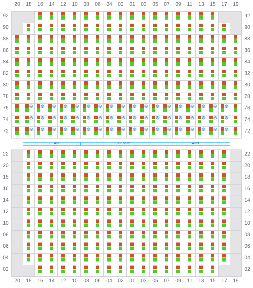 Bay 049 view and slots of CMA CGM CHILE