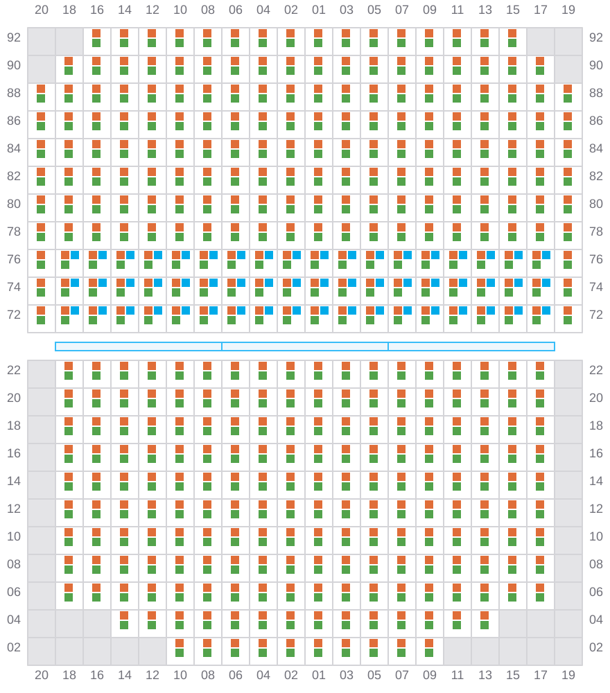 Bay 061 view and slots of CMA CGM CHILE